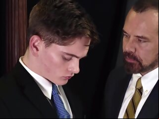 spanking MormonBoyz - Priest old man spanks jock ass bent over knee daddy